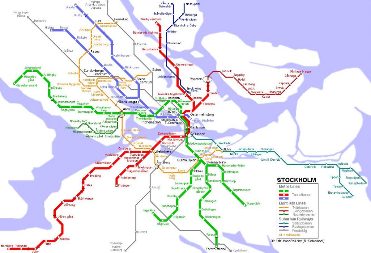 Ruotsi tunnelbana kartta