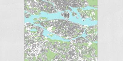 Kartta Tukholman kartta tulosta