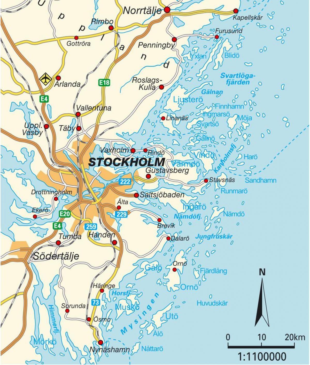 Tukholma Ruotsi kartta kaupungin