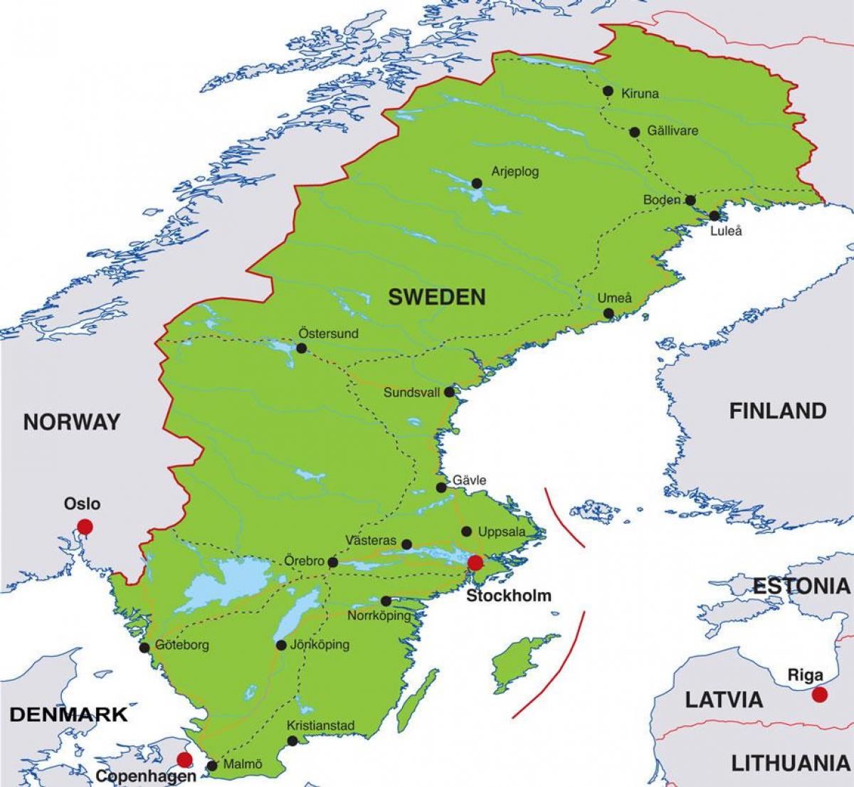 pääkaupunki Ruotsi kartta