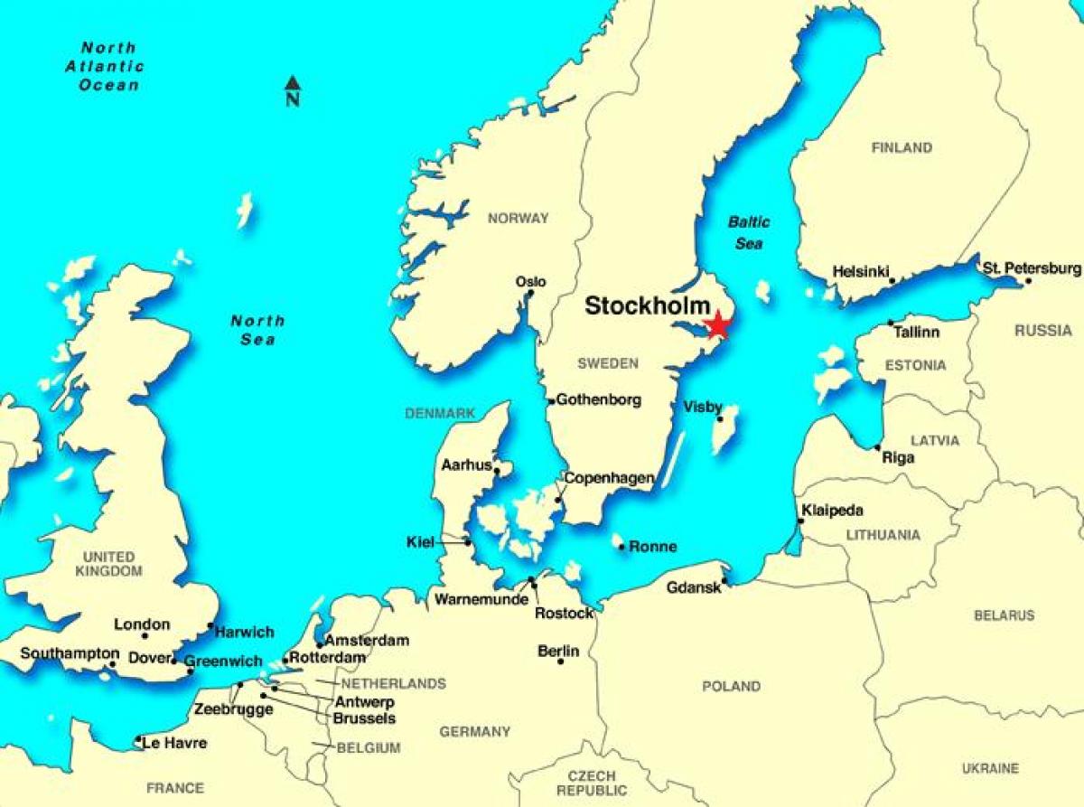 Tukholman kartta euroopassa