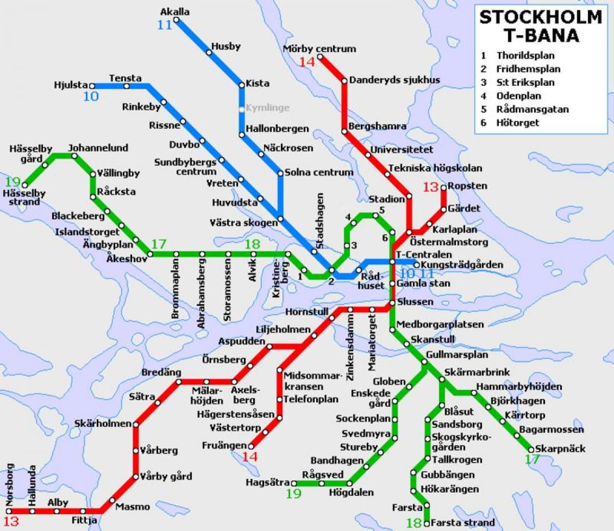 julkisen liikenteen Tukholman kartta