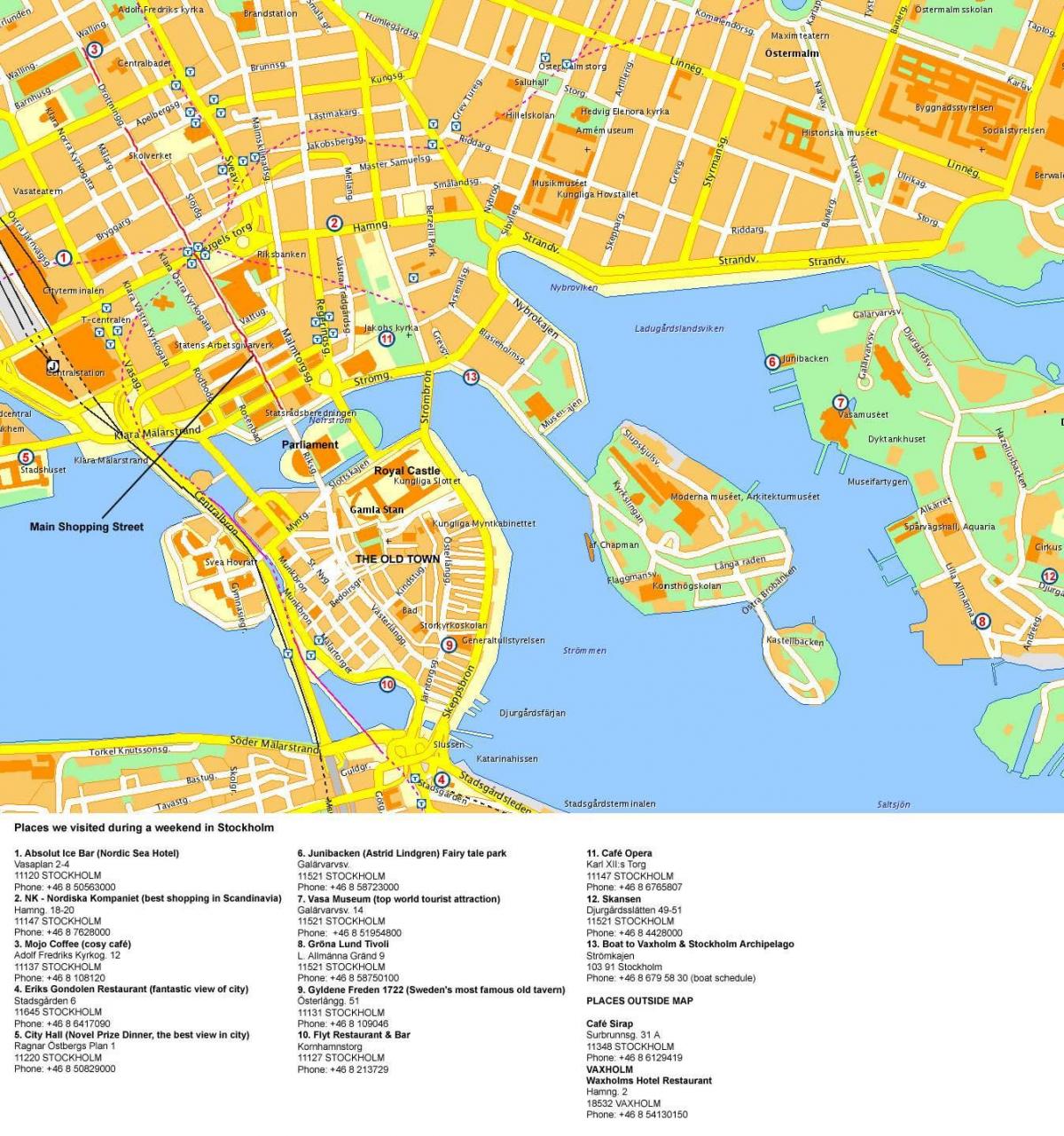 Tukholman keskustassa kartta