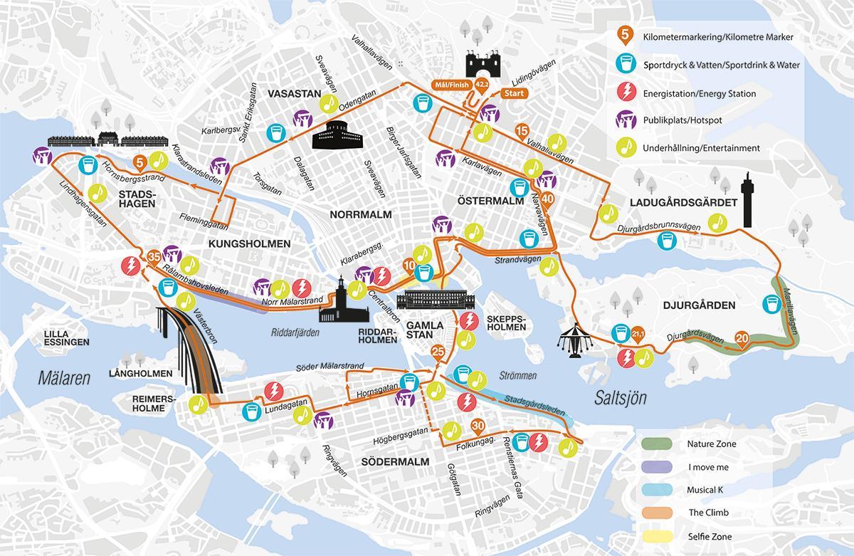 kartta Tukholman maraton