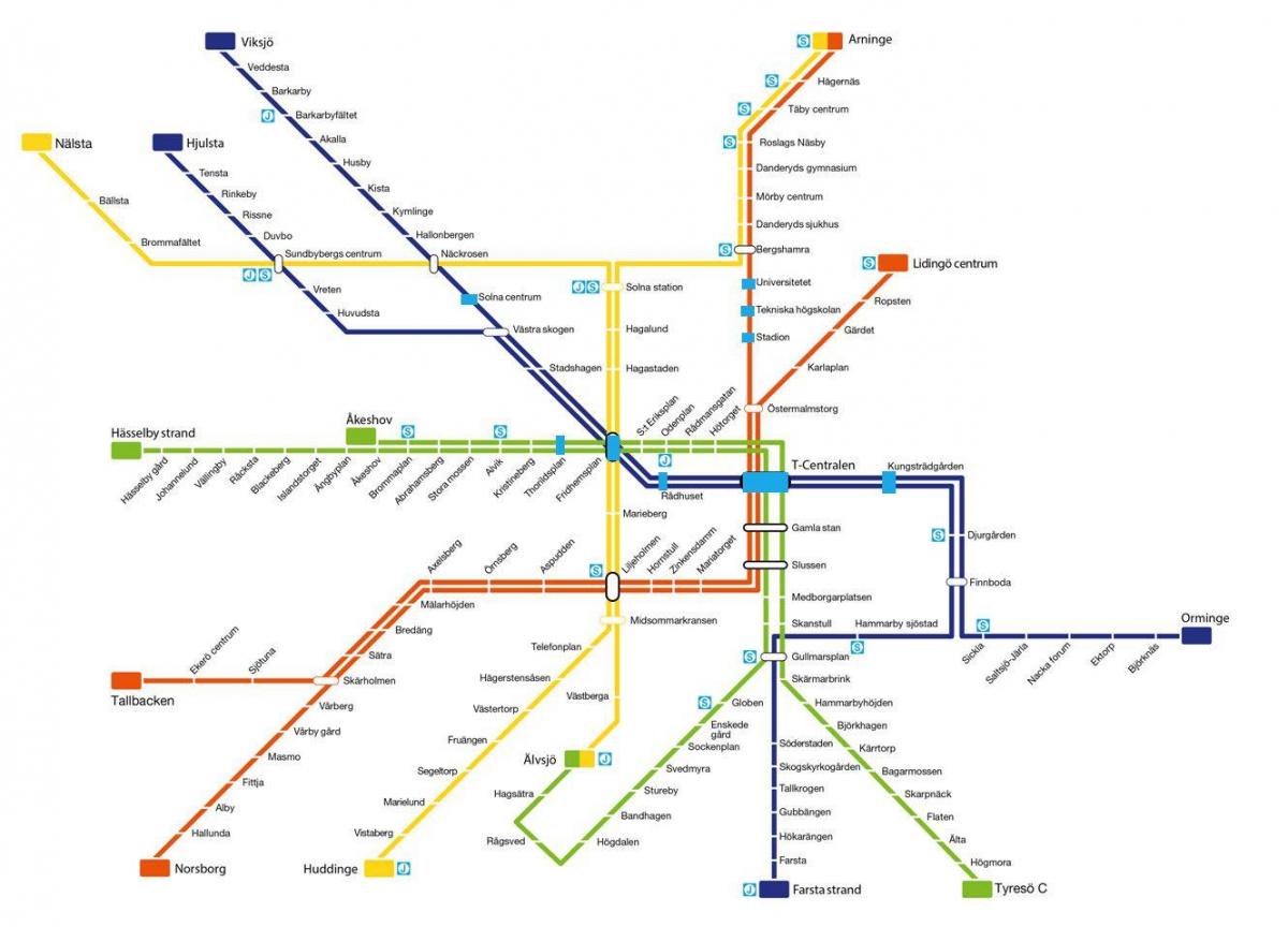 kartta Tukholman metro art