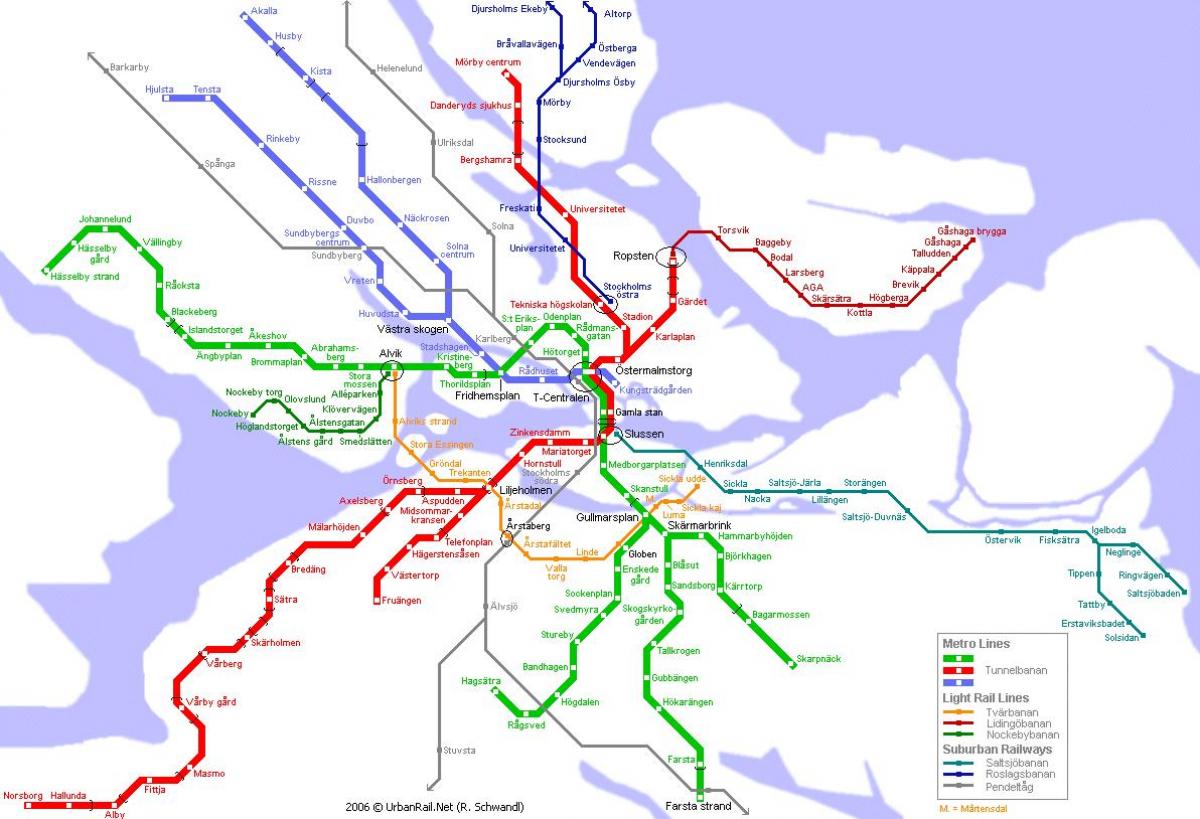 kartta Tukholman metro station
