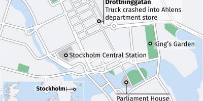 Kartta drottninggatan Tukholmassa