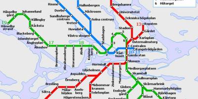 Julkisen liikenteen Tukholman kartta